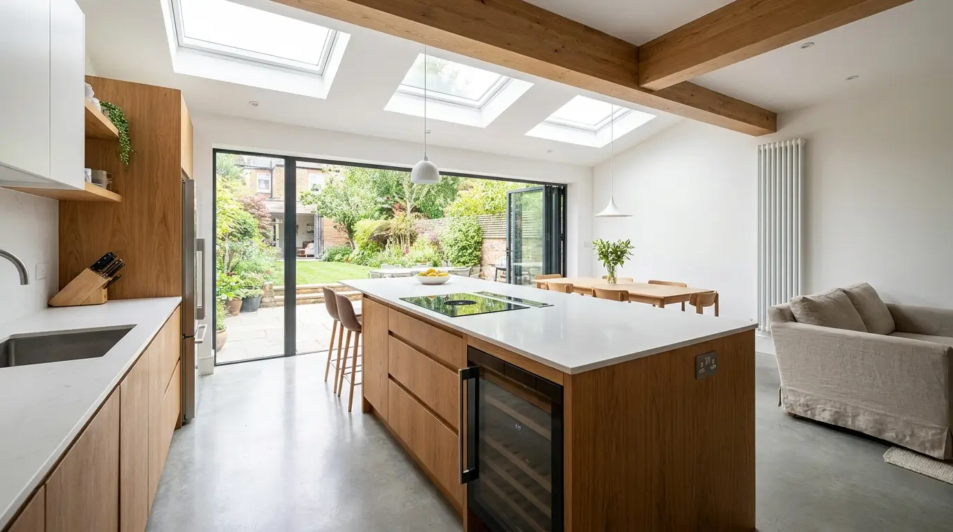 A complete new pitched roof installation